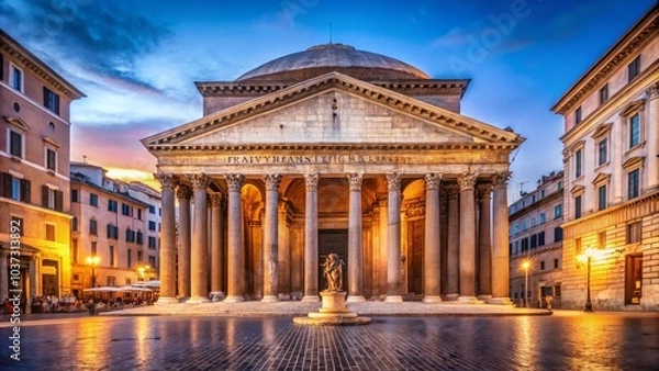 Fototapeta Minimalist Photography of the Pantheon: Architectural Elegance and Timeless Design in Rome