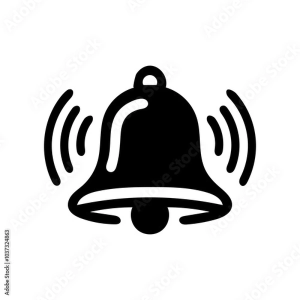Fototapeta Bell Notification Icon Alert Symbol Message or Reminder Alert Design