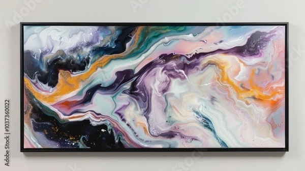 Fototapeta Abstract Painting with Swirling Colors