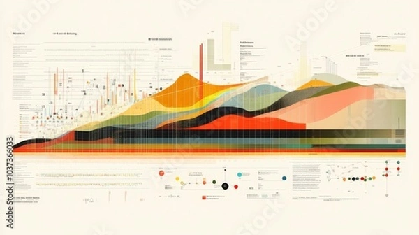 Fototapeta Vibrant Data Visualization with Abstract Design Elements
