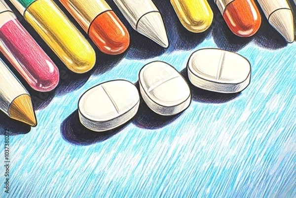 Fototapeta Medical pillows mockup, designed for healthcare product displays, placed on a simple background, perfect for advertising and medical product promotion.