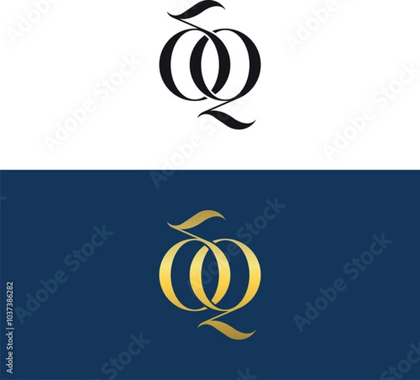 Obraz QQ, QQ, monogram initial Letter Logo