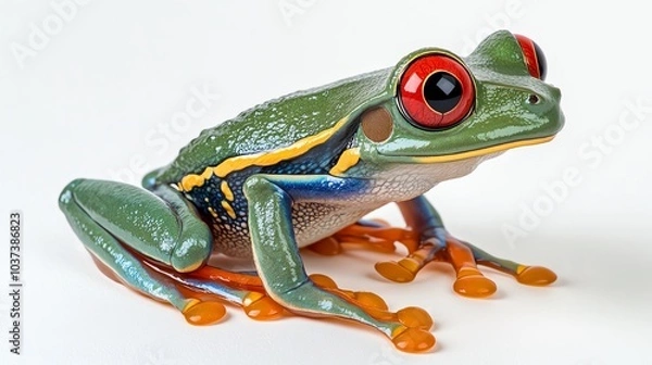 Fototapeta Frog, white isolate background