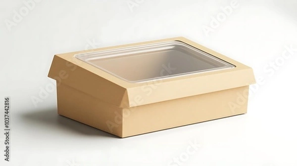 Obraz Cardboard Box with Clear Window Packaging Mockup