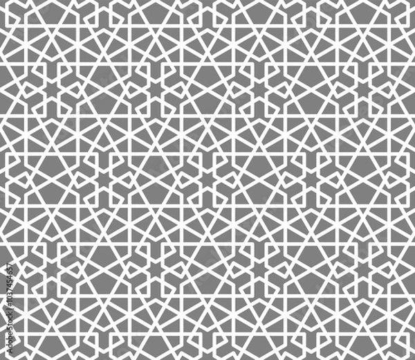 Obraz Seamless geometric pattern. Background vector illustration. Seamless girih pattern. Traditional Islamic Design. Mosque decoration element. Seamless geometric pattern. Morocco seamless vector pattern.