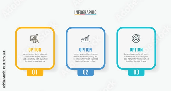 Obraz Timeline infographic template design. 3-4-5 options or steps business infographic template design. Can be used for process diagram, presentations, workflow layout, flow chart, steps, banner.