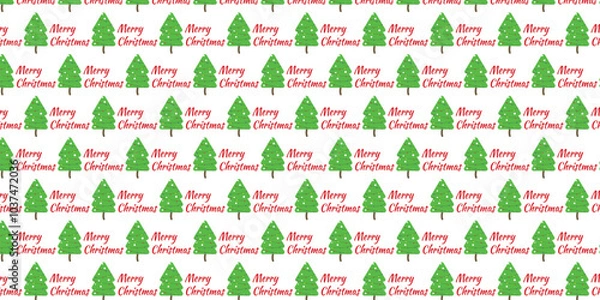 Obraz Christmas tree seamless pattern on white isolated background
