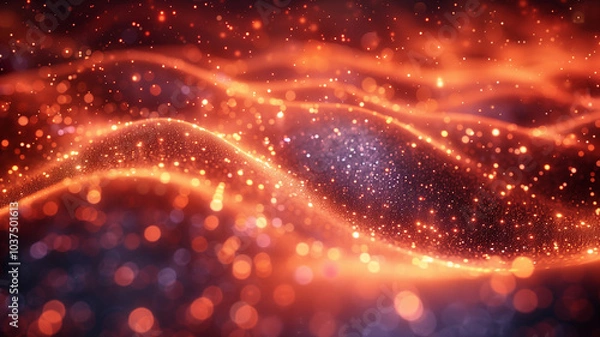 Fototapeta Abstract background with glowing lights. 3d rendering. Luxury Wave background. Abstract 3D Background, flowing  texture. Nice waves. Dynamic flowing backdrop.