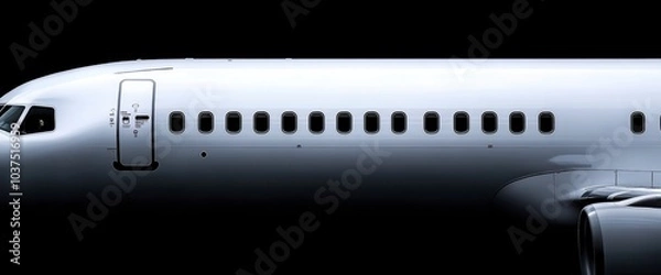 Obraz Airplane Side View with Windows and Door