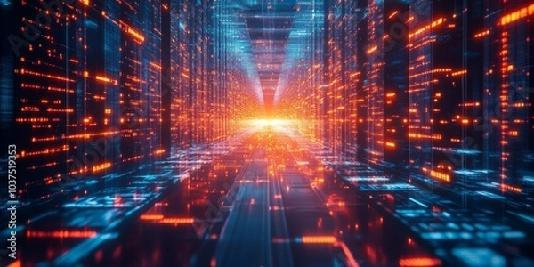 Fototapeta It company services, abstract, high tech, futuristic, lights