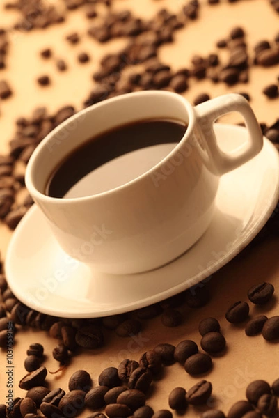 Obraz coffee beans and cup