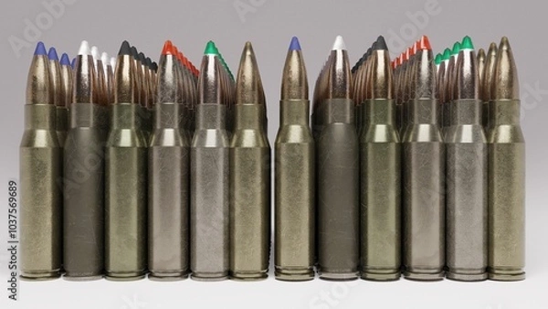 Obraz ammo cartridges pack with different sizes.