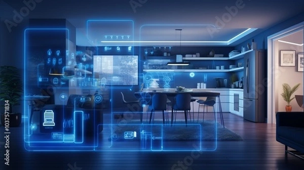 Obraz Smart home design concept. Generative AI