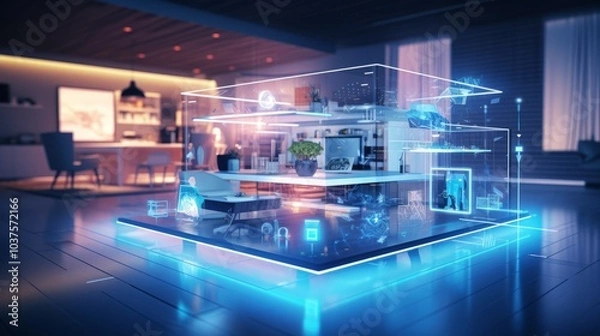 Obraz Smart home design concept. Generative AI