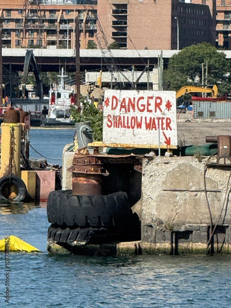 Obraz sign at waters edge