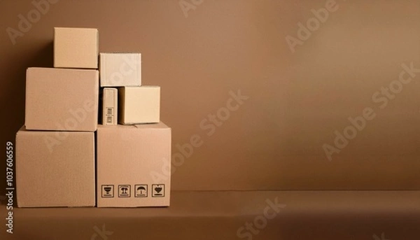 Fototapeta cardboard boxes