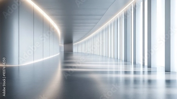 Obraz 3D rendering of a modern empty corridor with a futuristic design