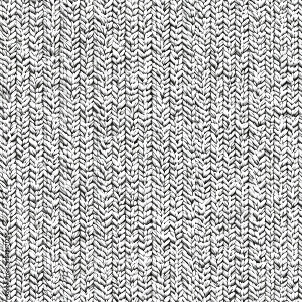 Fototapeta Close-up of textured gray knit fabric, showcasing intricate patterns and fine details.