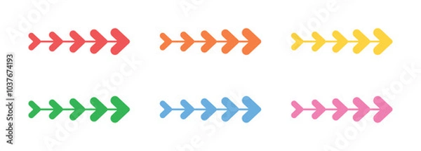 Fototapeta Vector Arrow Icon In Multiple Color