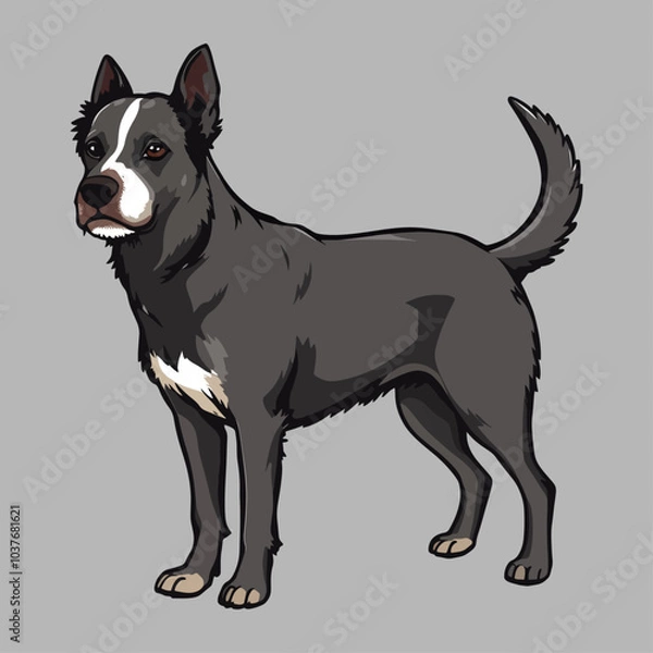 Obraz Dog Full Body with Cartoon Style For Logo and Illustration. Vector Icon Illustration Animal Icon Concept Isolated Premium Vector. Flat Cartoon Style.