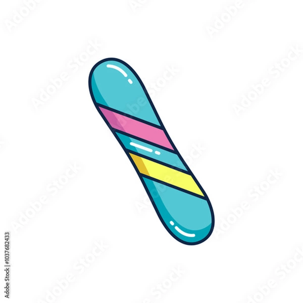 Obraz Colorful ski board winter sports line icon illustration