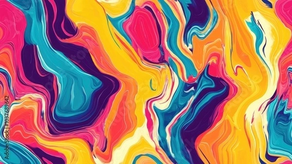 Fototapeta Seamless artistic pattern of melting rectangles in vibrant colors for textiles ceramic tiles and backgrounds Aspect ratio 1 1