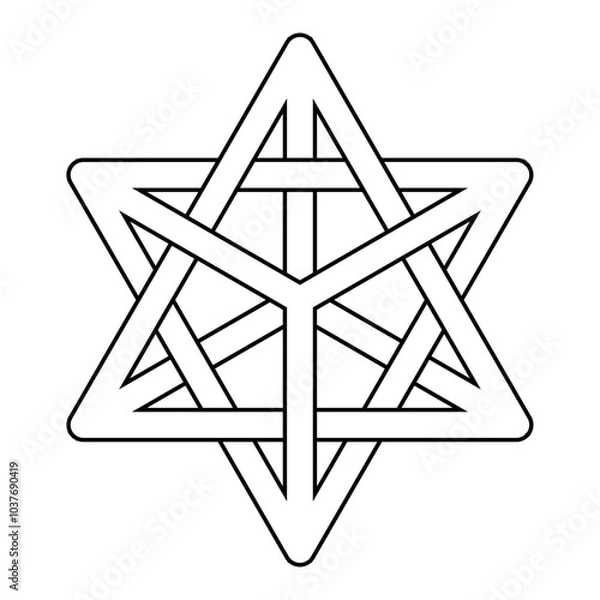 Fototapeta Merkaba Symbol Sacred Geometry isolated on white background. vector illustration.