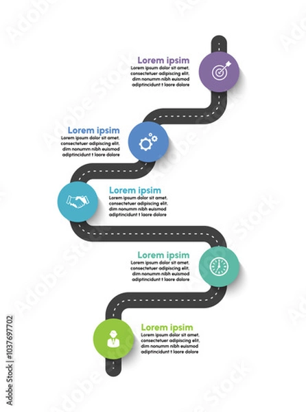 Obraz Business road map timeline infographic icons designed for abstract background template