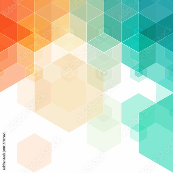 Fototapeta Color hexagon background. Geometric design. Presentation template. Eps 10
