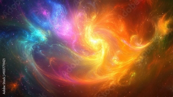 Fototapeta Abstract cosmic backdrop with vibrant colors and swirling patterns evoking a sense of the vastness and mystery of the universe