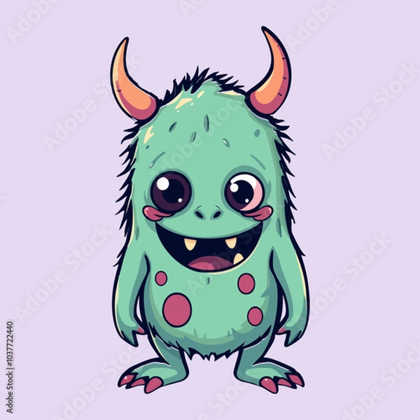 Obraz Cute Monster Illustration with Cartoon Style. Vector Icon Illustration Monster Icon Concept Isolated Premium Vector