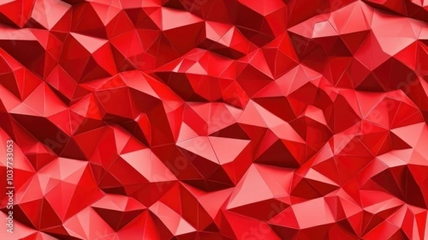 Fototapeta Red seamless polygonal badge design