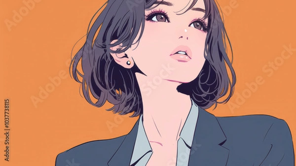 Fototapeta スーツを着た美しいキャリアウーマン