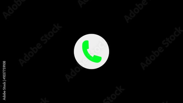 Fototapeta green light call icon