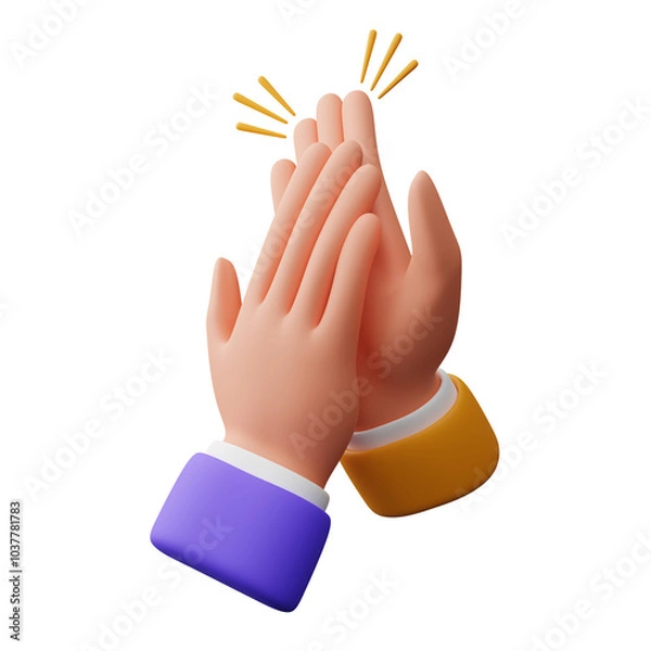 Obraz High five hand gesture 3d illustration 