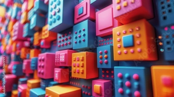 Fototapeta Language learning app, vibrant colors, digital screens, educational setting, modern