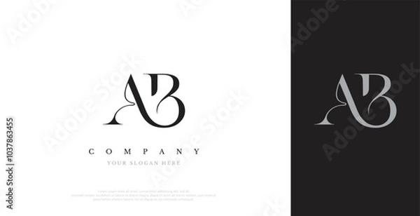 Fototapeta Initial AB Logo Design Vector 
