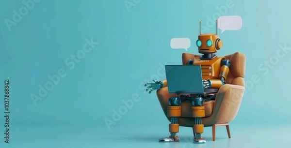 Fototapeta Ai Chatbots working and chatting in computer