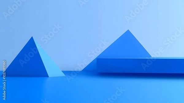 Fototapeta Abstract 3d rendering of a modern geometric background. Minimalistic design for poster, cover, branding, banner, placard