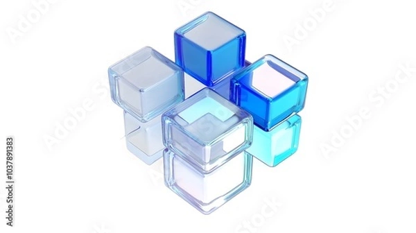 Fototapeta Background design, abstract geometric blocks, 3d render