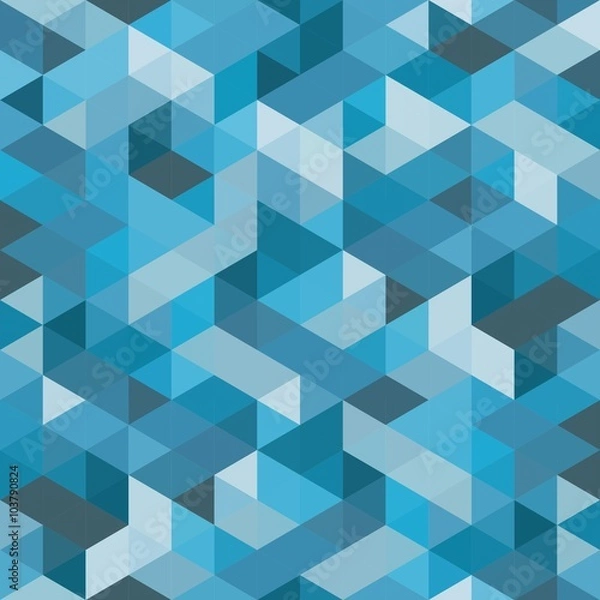 Fototapeta Blue Triangles Seamless Pattern