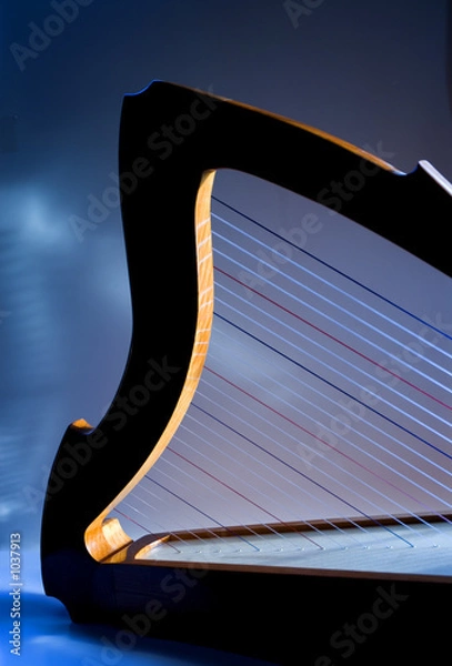 Fototapeta shepherd's harp in the light, blue