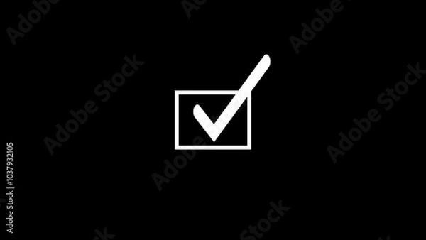 Fototapeta check mark on black background