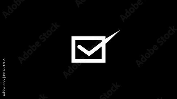 Fototapeta check mark on black background
