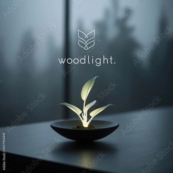 Fototapeta A glowing plant brings nature and light together in serene elegance.