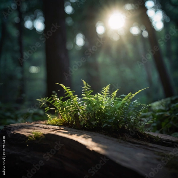 Fototapeta A glowing plant brings nature and light together in serene elegance.