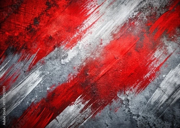 Fototapeta This abstract grunge background features red and gray brush textures, ideal for sports and creative design