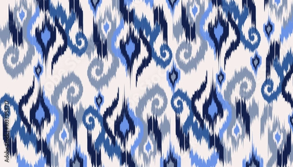 Fototapeta geometric ethnic vintage texture vector art design. textile fashion pattern line ikat seamless pattern and batik fabric texture asian background wallpaper geometry indian. Ethnic abstract ikat art .