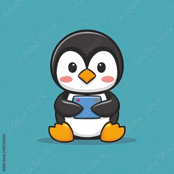 Fototapeta penguin with ice