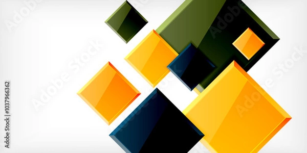 Fototapeta Shiny glossy metallic or plastic square design background. Vector Illustration For Wallpaper, Banner, Background, Card, Book Illustration, landing page